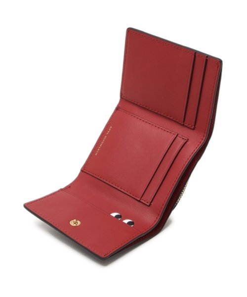 アニヤハインドマーチ 三つ折り財布 ピーピング アイズ コンパクト財布 ブラック レッド レディース ANYA HINDMARCH 5050925159890 ANYA HINDMARCH アニヤハインドマーチ 三つ折り財布 ピーピング アイズ コンパクト財布 ブラック レッド レディース cm