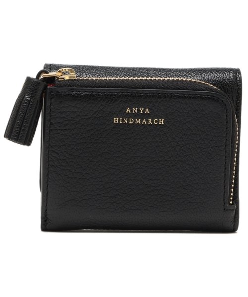 アニヤハインドマーチ 三つ折り財布 ピーピング アイズ コンパクト財布 ブラック レッド レディース ANYA HINDMARCH 5050925159890 ANYA HINDMARCH アニヤハインドマーチ 三つ折り財布 ピーピング アイズ コンパクト財布 ブラック レッド レディース cm