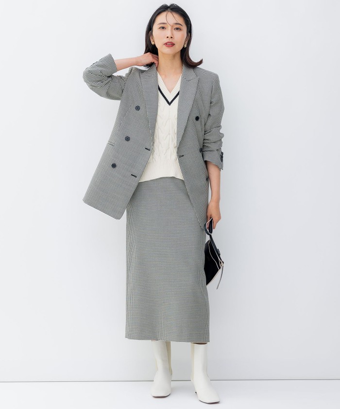 23区 杏さん着用 ガンクラブチェックストレッチ ジャケット 23区ONWARD 【杏さん着用】 ガンクラブチェック ストレッチ