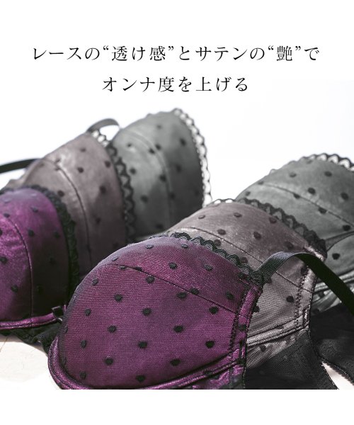 Lingerie by GeeRA(ランジェリーバイジーラ)/【3点セット】艶めくドットレースブラ&ショーツ&Tバック(A－E)/img02