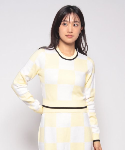 BENETTON (women)(ベネトン（レディース）)/【セットアップ対応商品】ブロックチェック配色ラインショート丈ニット・セーター/img06