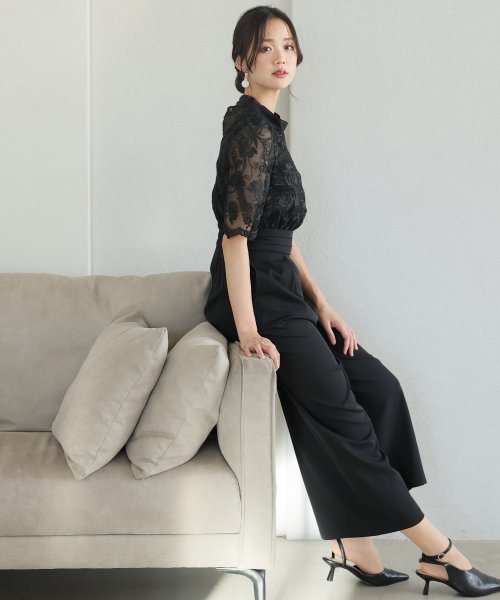 結婚式 パンツドレス 結婚式 二次会 食事会 セレモニー 発表会