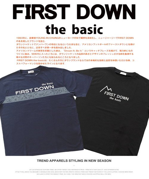 one colors(ワンカラーズ)/FIRST DOWN(ファーストダウン) 半袖 Tシャツ メンズ 大きいサイズ ロゴ プリント クルーネック カットソー プリントTシャツ 半袖Tシャツ おおき/img01