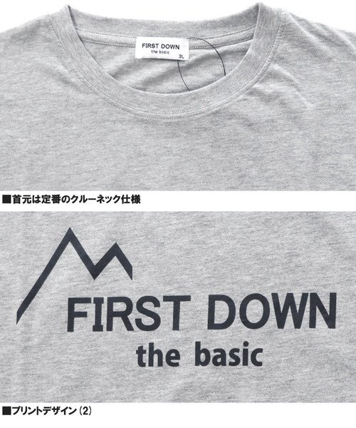 one colors(ワンカラーズ)/FIRST DOWN(ファーストダウン) 半袖 Tシャツ メンズ 大きいサイズ ロゴ プリント クルーネック カットソー プリントTシャツ 半袖Tシャツ おおき/img04