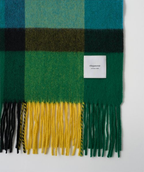 【elegancese / エレガンセーゼ】check wave マフラー ストール ピュアカシミヤ カシミヤ100% フリンジ 大判 チェックEL－05 マフラー・スカーフ・ストール EI2778195675(21450円)