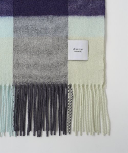 【elegancese / エレガンセーゼ】check wave マフラー ストール ピュアカシミヤ カシミヤ100% フリンジ 大判 チェックEL－05 マフラー・スカーフ・ストール EI2778195675(21450円)