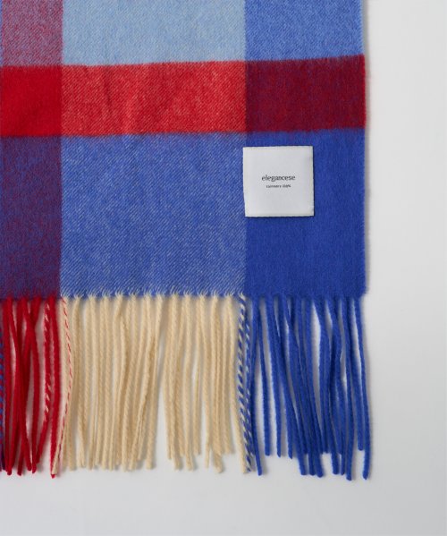 【elegancese / エレガンセーゼ】check wave マフラー ストール ピュアカシミヤ カシミヤ100% フリンジ 大判 チェックEL－05 マフラー・スカーフ・ストール EI2778195675(21450円)