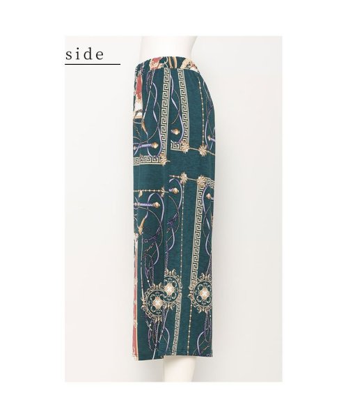 Sawa a la mode(サワアラモード)/スカーフ模様のクロップドワイドパンツ/img20