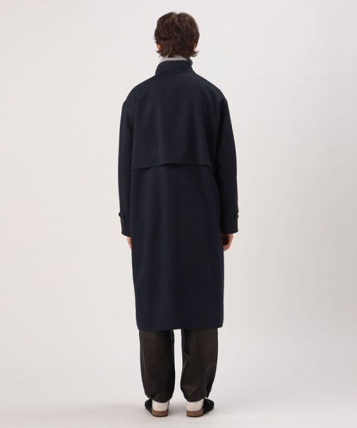ウールギャバジンスタンドカラー トレンチコート 