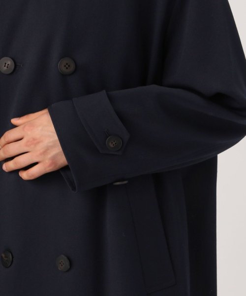 ウールギャバジンスタンドカラー トレンチコート 