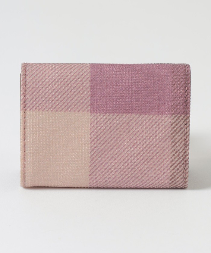 パーシャルクレストブリッジチェックPVC三つ折り財布(505539248)｜阪急