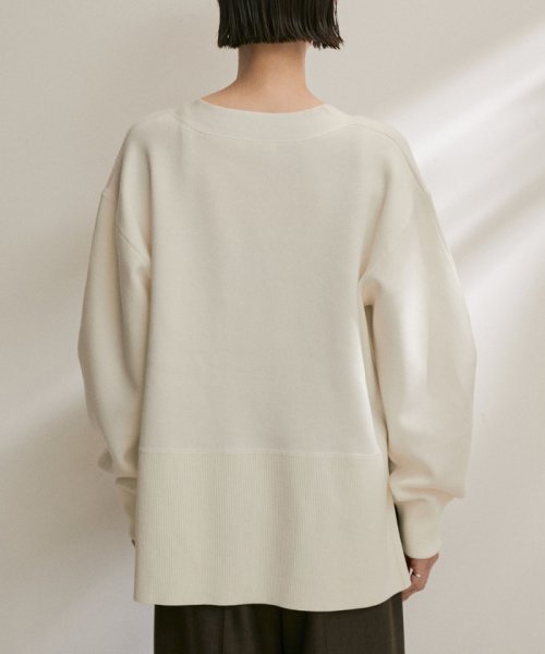 スウェットライクメタルボタンVネックカーディガン【洗える】 着用サイズ ■モデル身長