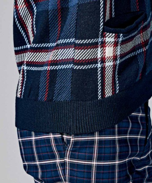 【本田圭佑着用】Kinloch Andersonチェック長袖ニットカーディガン【アウトレット】 Kinloch Anderson/キンロックアンダーソン