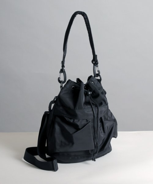 MAISON mou(メゾンムー)/【recomend selection/セレクト】double pocket drawstring bag ダブルポケット巾着 2way バッグ/img03