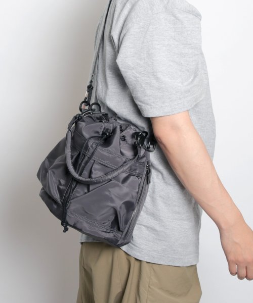 MAISON mou(メゾンムー)/【recomend selection/セレクト】double pocket drawstring bag ダブルポケット巾着 2way バッグ/img06
