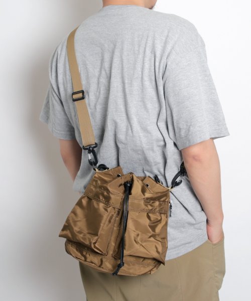 MAISON mou(メゾンムー)/【recomend selection/セレクト】double pocket drawstring bag ダブルポケット巾着 2way バッグ/img08