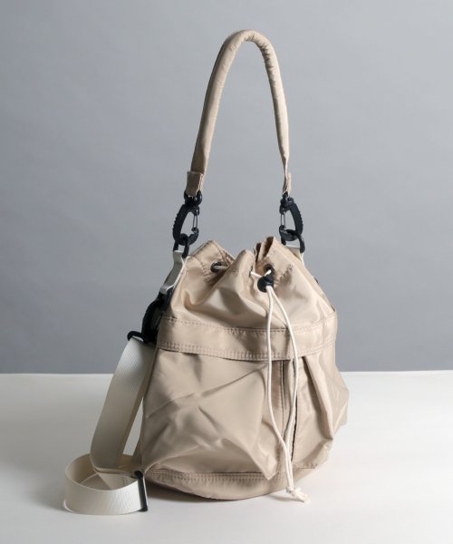 MAISON mou(メゾンムー)/【recomend selection/セレクト】double pocket drawstring bag ダブルポケット巾着 2way バッグ/img09