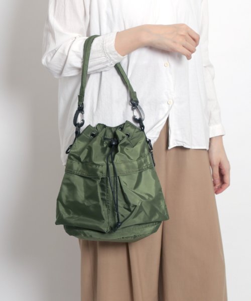 MAISON mou(メゾンムー)/【recomend selection/セレクト】double pocket drawstring bag ダブルポケット巾着 2way バッグ/img12