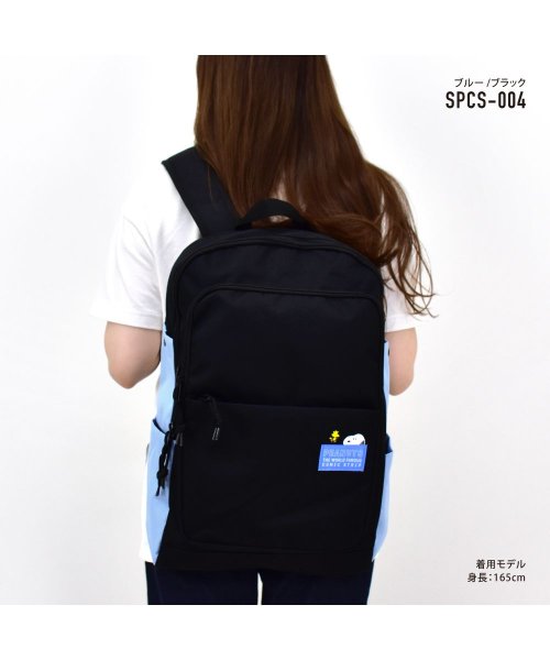 RUNNER(ランナー)/スヌーピー リュック デイパック 大容量 30L a4 黒 ロゴ 撥水 前 サイド 背面 ポケット 付き 疲れない シンプル 女子 男子 男女兼用 女子高生 高/img06