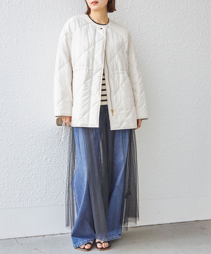 手洗い可能〉サイド ジップ キルティング コート ◇(505571341