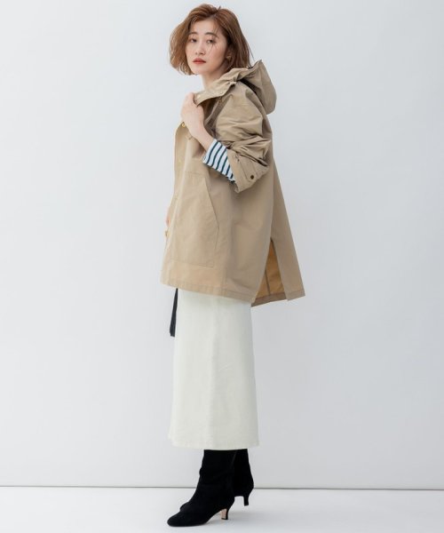 【洗える/撥水加工】ブライトウェザークロス フーテッド アウター 