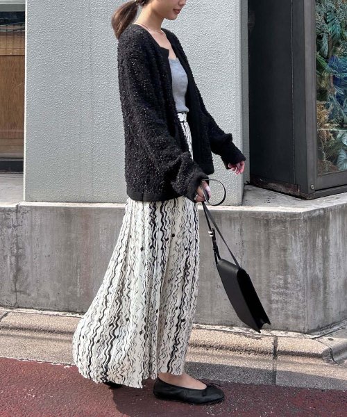 【Audrey and John Wad】ペイントライクワンウェイプリーツスカート ヒップ95 2cm H164 B79 W58 H82