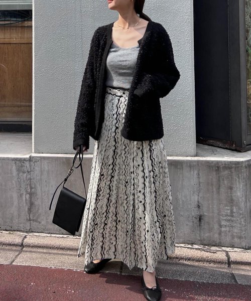 【Audrey and John Wad】ペイントライクワンウェイプリーツスカート ヒップ95 2cm H164 B79 W58 H82