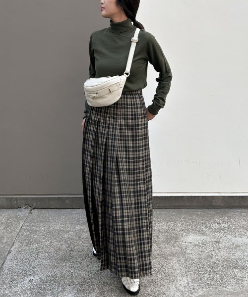 【Audrey and John Wad】オーバーチェックプリーツスカート 