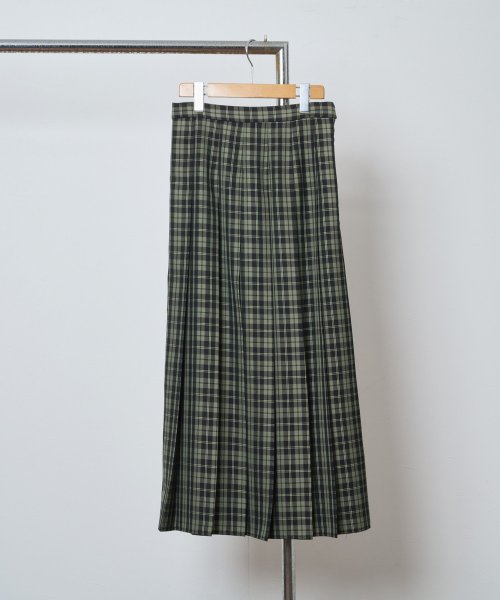 【Audrey and John Wad】オーバーチェックプリーツスカート 