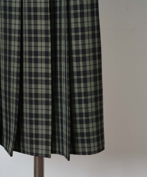 【Audrey and John Wad】オーバーチェックプリーツスカート 