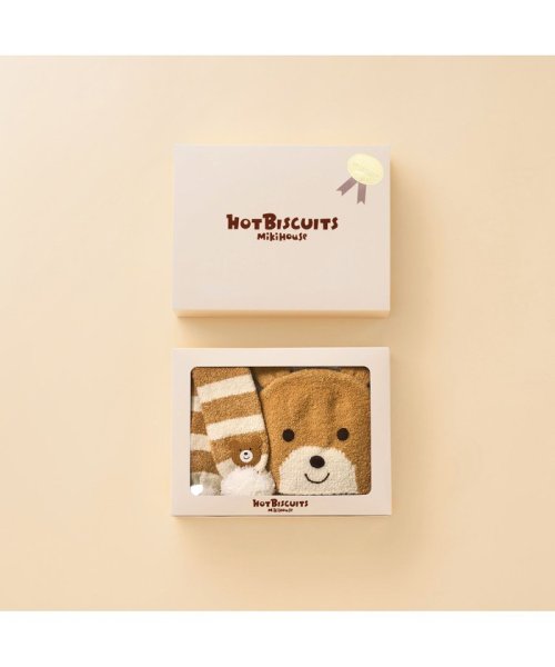 MIKI HOUSE HOT BISCUITS(ミキハウスホットビスケッツ)/マシュマロニット フード＆マフラーセット【BOX付き】/img01