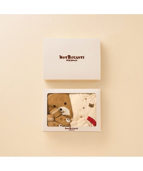 MIKI HOUSE HOT BISCUITS(ミキハウスホットビスケッツ)/顔ドン カバーオール＆フード＆ブーティセット【BOX付き】/img01