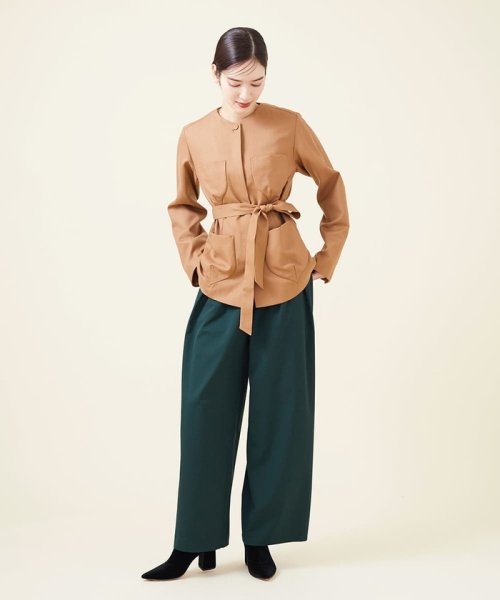 ストレッチウールタックパンツ 