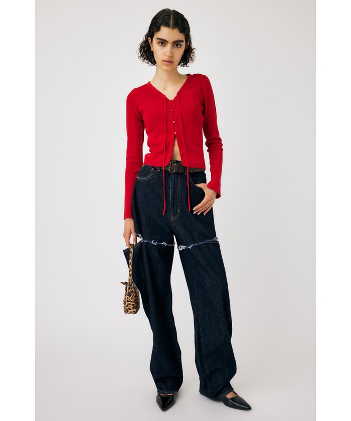 MOUSSY新品未使用】CUT OUT WIDE STRAIGHT24inch