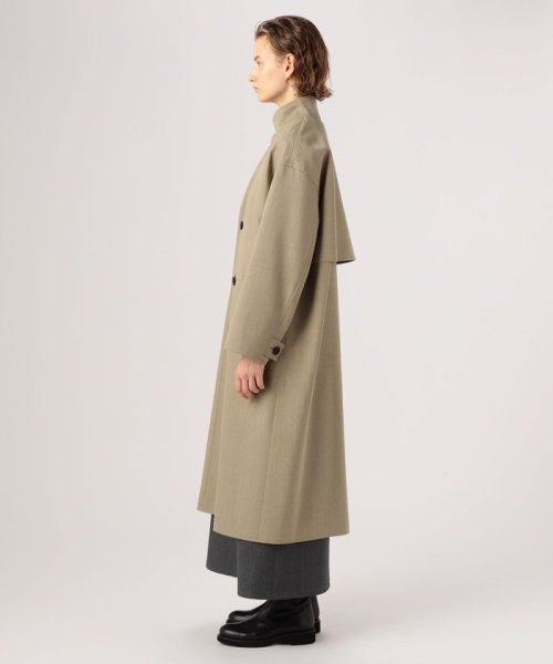 ウールギャバジンスタンドカラー トレンチコート 