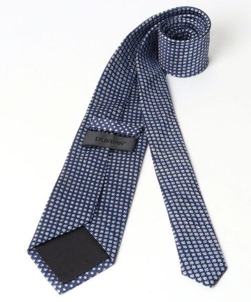 ホワイト小紋柄ネイビーネクタイ 