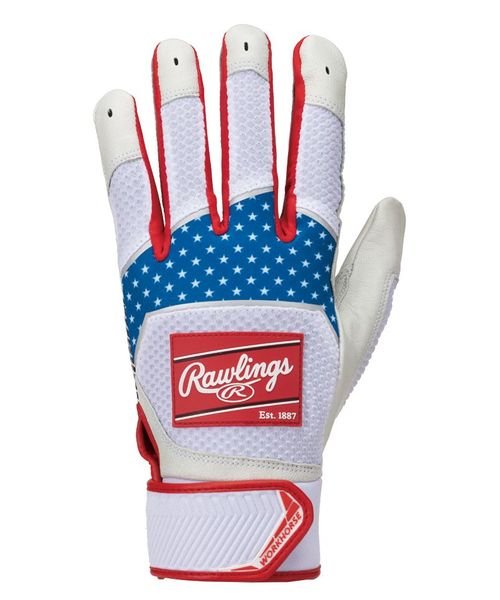 Rawlings(ローリングス)/両手用 パッチロゴ バッティンググラブ － USAホワイト/img01