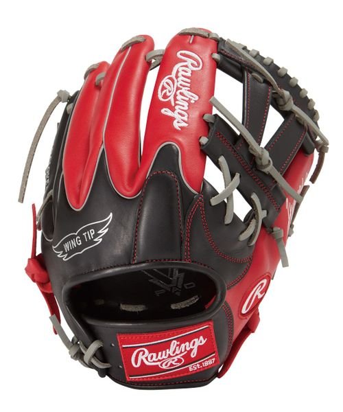 Rawlings(ローリングス)/【左投用】ソフト HYPER TECH R2G COLORS（ハイパーテックアールツージーカラーズ）565W－ブラック/スカーレット/img01