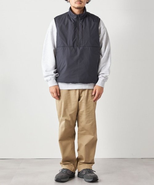 SHIPS any: 〈軽量・撥水・防風〉PERTEX(R) ハーフジップ ベスト (セットアップ対応)◇ 撥水 防風〉PERTEX セットアップ対応 QUAMTUM SHIPS トラックジャケット トラックパンツ ◆〈軽量