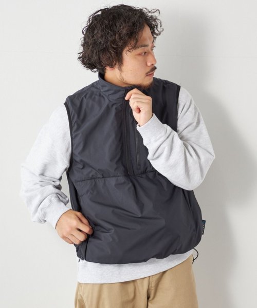 SHIPS any: 〈軽量・撥水・防風〉PERTEX(R) ハーフジップ ベスト (セットアップ対応)◇ 撥水 防風〉PERTEX セットアップ対応 QUAMTUM SHIPS トラックジャケット トラックパンツ ◆〈軽量