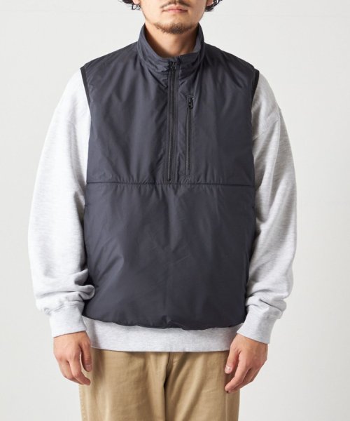 SHIPS any: 〈軽量・撥水・防風〉PERTEX(R) ハーフジップ ベスト (セットアップ対応)◇ 撥水 防風〉PERTEX セットアップ対応 QUAMTUM SHIPS トラックジャケット トラックパンツ ◆〈軽量