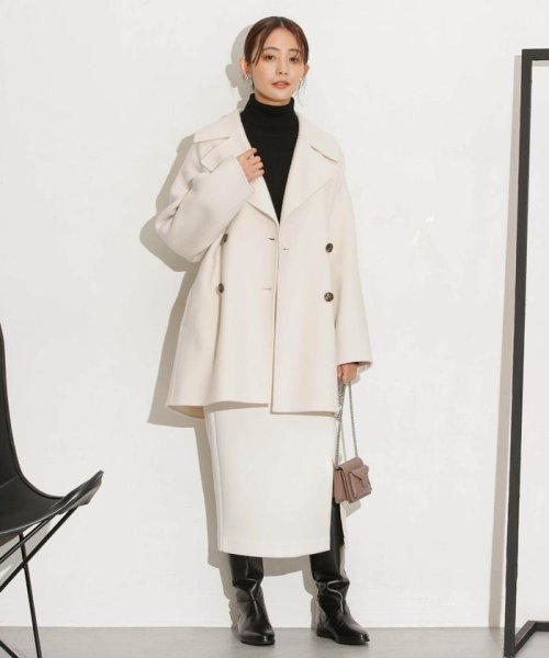 スーパー140ウールリバーミドルコート 