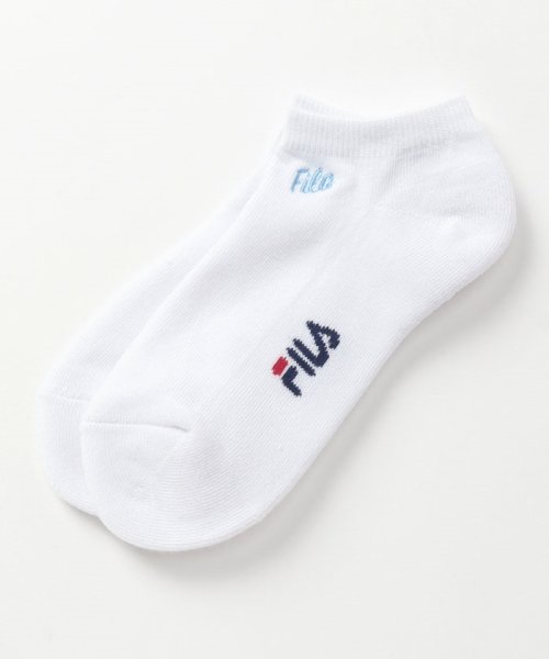 FILA socks Ladies(フィラ　ソックス　レディース)/無地 筆記体ロゴ ショートソックス 3足組　レディース/img01