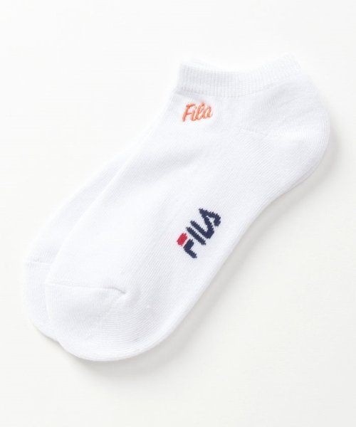 FILA socks Ladies(フィラ　ソックス　レディース)/無地 筆記体ロゴ ショートソックス 3足組　レディース/img02