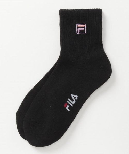 FILA socks Ladies(フィラ　ソックス　レディース)/無地 Fボックスロゴ ショートソックス 3足組　レディース/img02