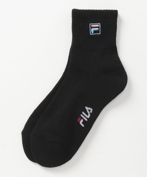 FILA socks Ladies(フィラ　ソックス　レディース)/無地 Fボックスロゴ ショートソックス 3足組　レディース/img03