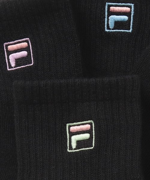 FILA socks Ladies(フィラ　ソックス　レディース)/無地 Fボックスロゴ ショートソックス 3足組　レディース/img04