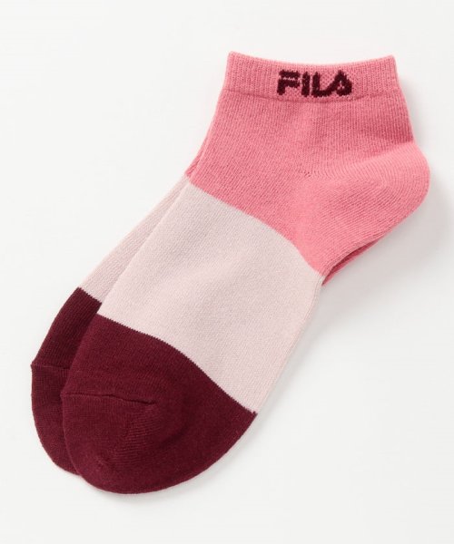 FILA socks Ladies(フィラ　ソックス　レディース)/三段切替 ショートソックス レディース/img01