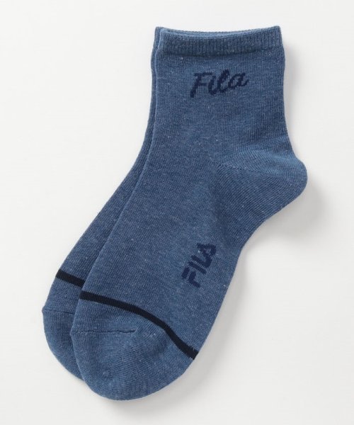 FILA socks Ladies(フィラ　ソックス　レディース)/無地 筆記体ロゴ ショートソックス　レディース/img02