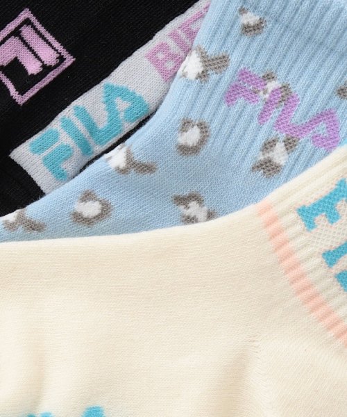 FILA socks Kids(フィラ　ソックス　キッズ)/【キッズ】カラー  ロゴ ソックス 3足組 ガールズ/img04